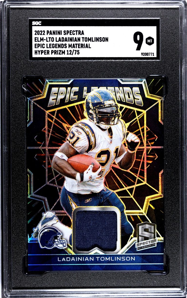 Ladainian Tomlinson 2022 Panini Spectra Material Prizm Card- SGC Graded 9 Mint