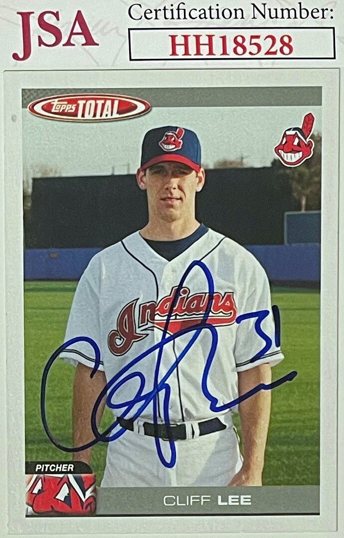 Cliff Lee signed 2004 Topps Total On Card Auto #141 Cleveland - JSA #HH18528