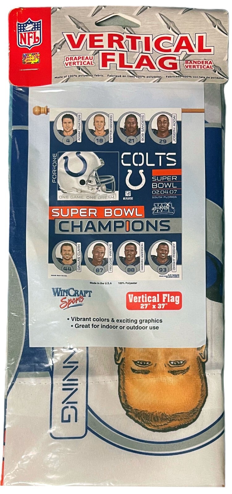 2007 Indianapolis Colts Super Bowl XLI Champions Player Banner/Flag 27