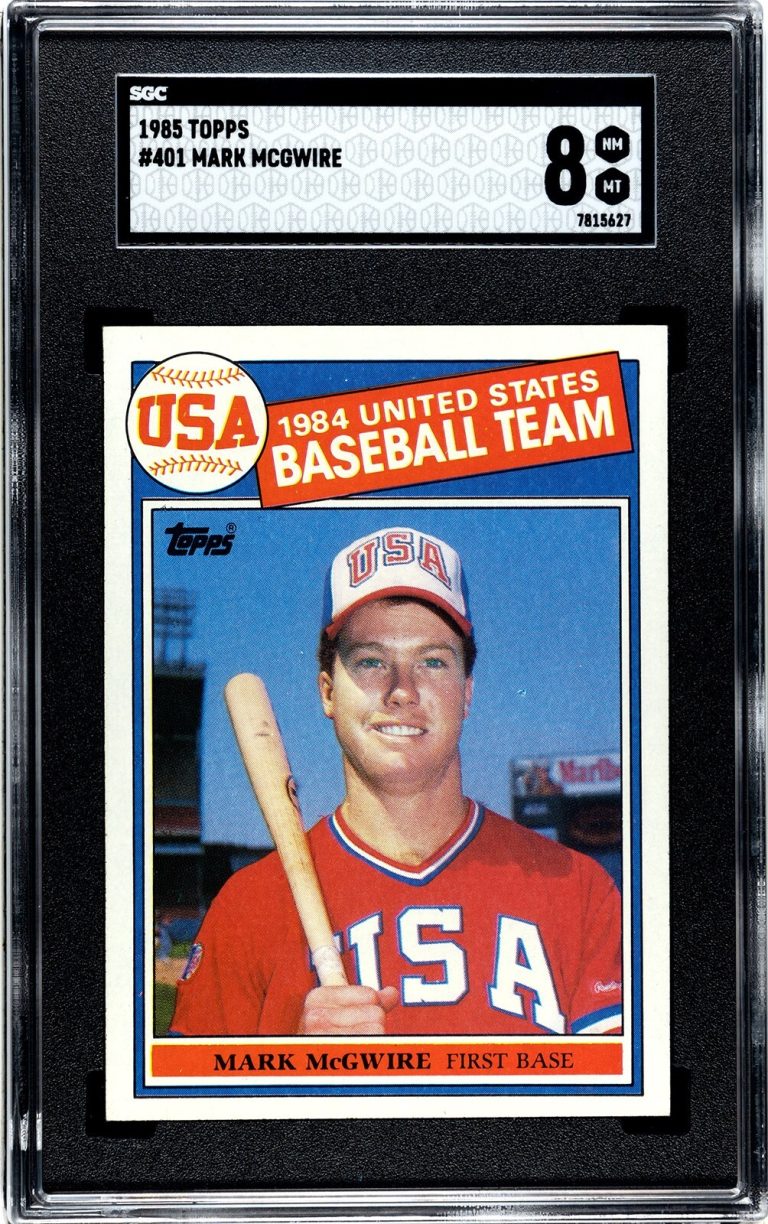 Mark McGwire 1985 Topps Rookie Card (RC) #401 Team USA- SGC Graded 8 NM-MT