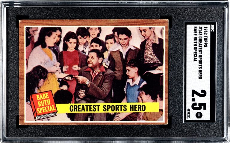 Babe Ruth 1962 Topps Greatest Sports Hero Special Card #143- SGC Graded 2.5 Good