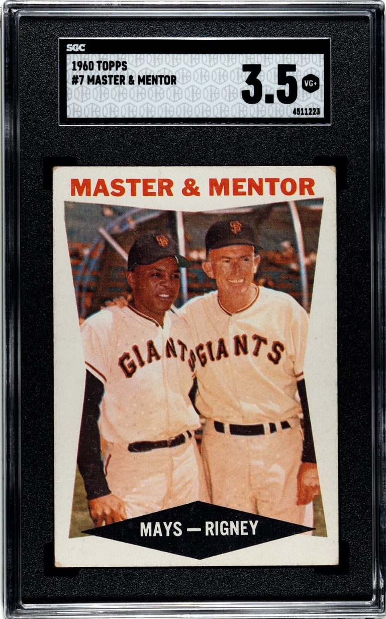 Willie Mays/Bill Rigney 1960 Topps Master & Mentor Card #7 - SGC Graded 3.5 VG+
