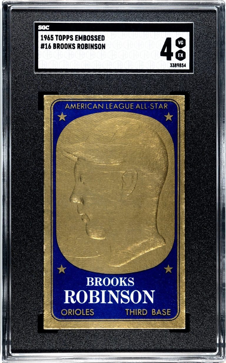Brooks Robinson 1965 Topps Embossed Baseball Card #16- SGC Graded 4 VG-EX