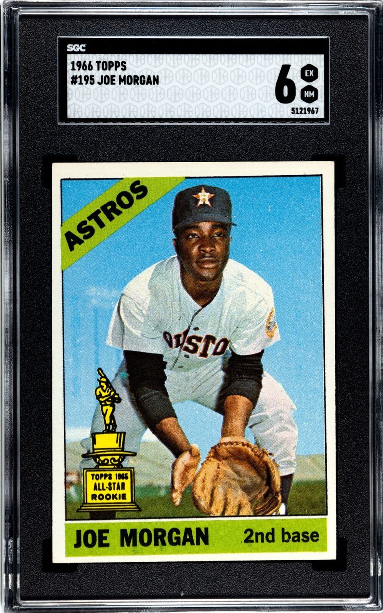 Joe Morgan 1966 Topps Card #195 Astros/Reds- SGC Graded 6 EX-NM- All-Star Rookie