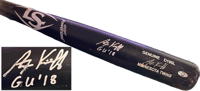 Alex Kirilloff signed 2018 Louisville Slugger Game Used Player Model D195L Bat