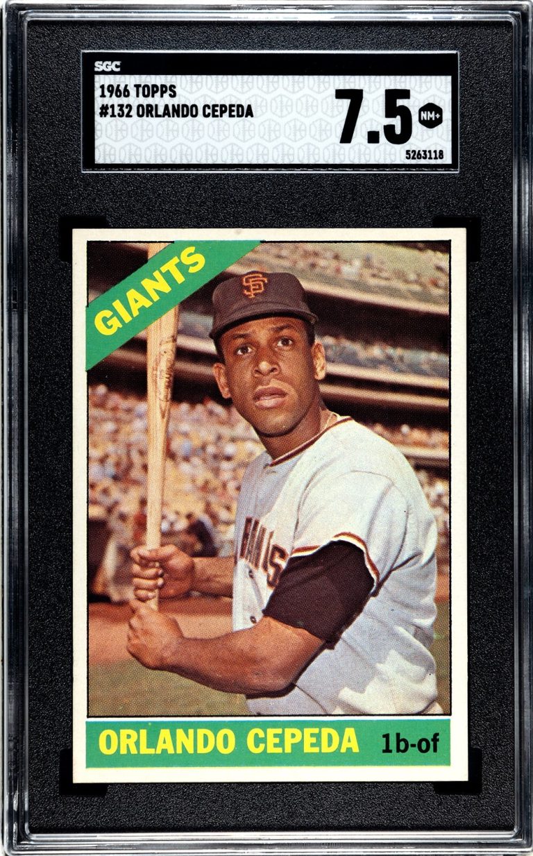 Orlando Cepeda 1966 Topps Card #132 San Francisco Giants- SGC Graded 7.5 NM+