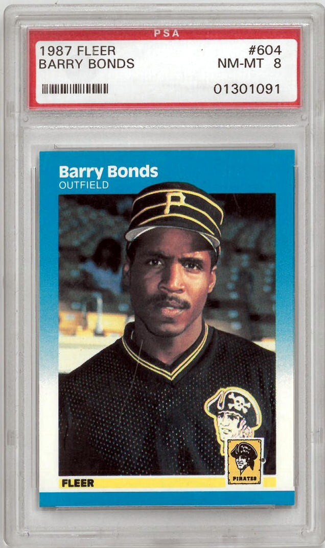 Barry Bonds 1987 Fleer Rookie Card (RC) #604- PSA Graded 8 NM-MT
