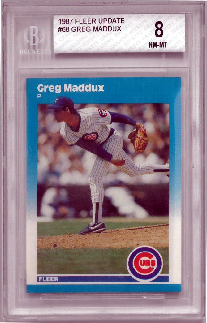 Greg Maddux 1987 Fleer Update Rookie Card (RC) #68- Beckett/BGS Graded 8 NM-MT