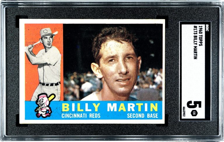 Billy Martin 1960 Topps Baseball Card #173- SGC Graded 5 EX - (Cincinnati Reds)