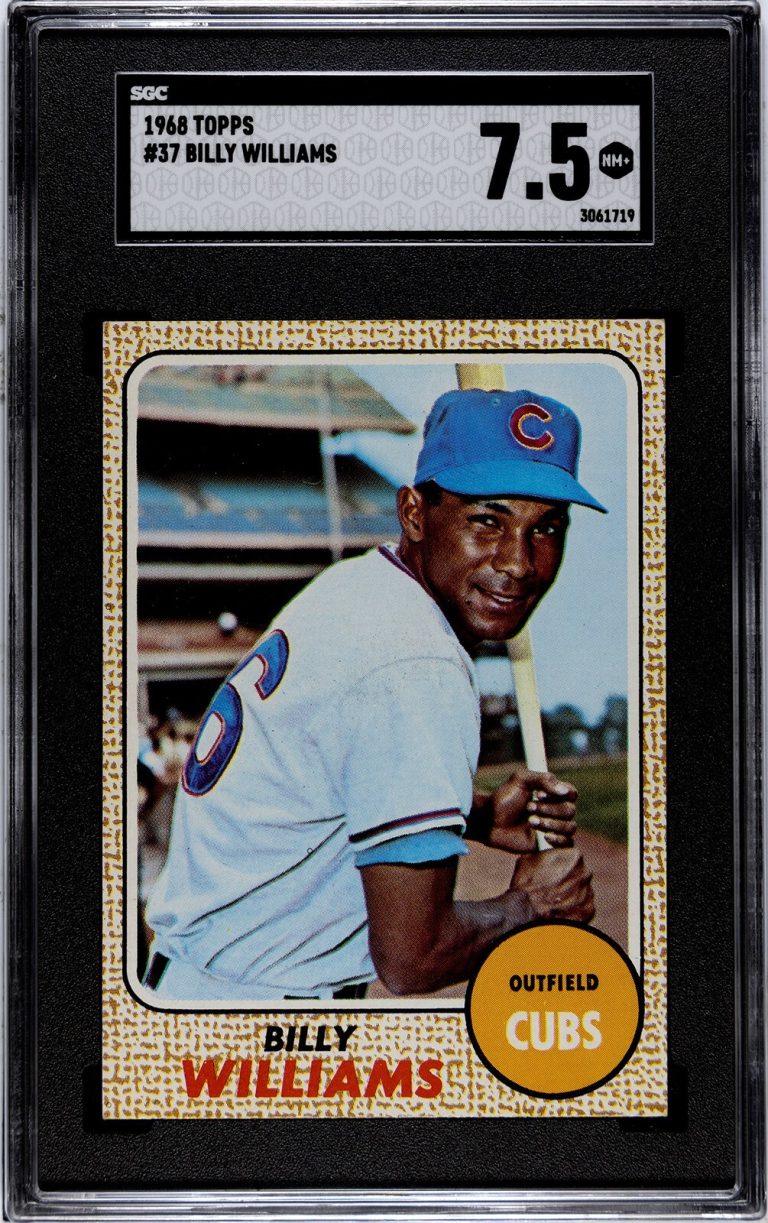 Billy Williams 1968 Topps Baseball Card #37 - SGC Graded 7.5 NM+  (Chicago Cubs)