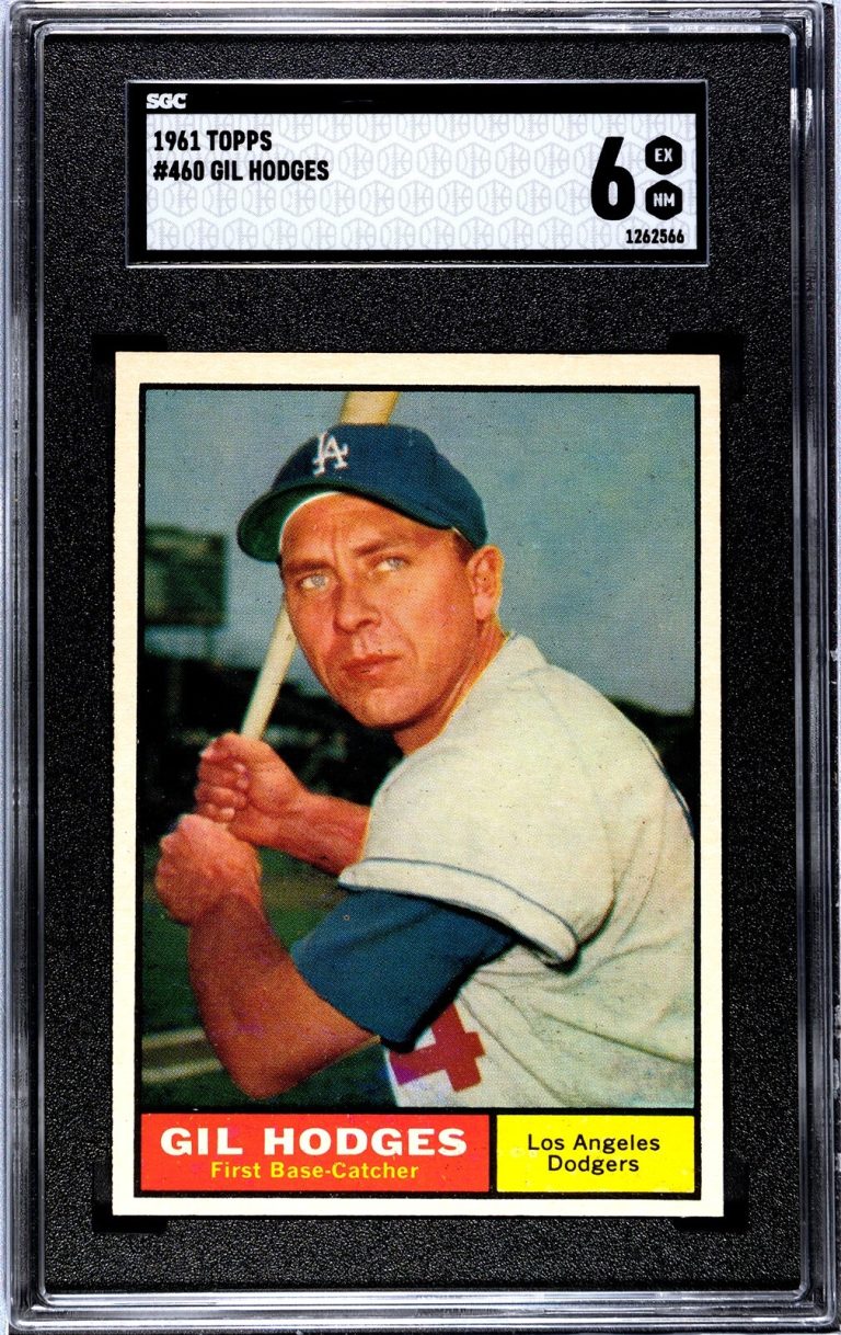 Gil Hodges 1961 Topps Baseball Card #460- SGC Graded 6 EX-NM Los Angeles Dodgers