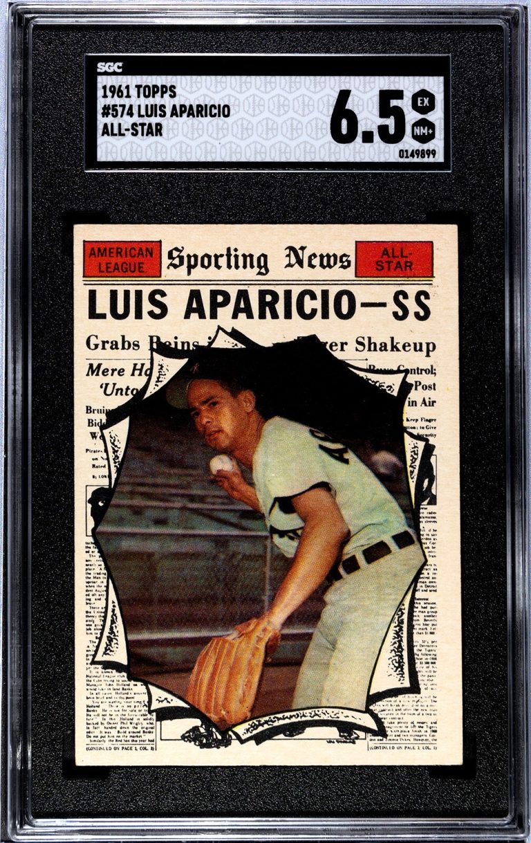 Luis Aparicio 1961 Topps All-Star Card High #574-SGC Graded 6.5 EX-NM+ White Sox