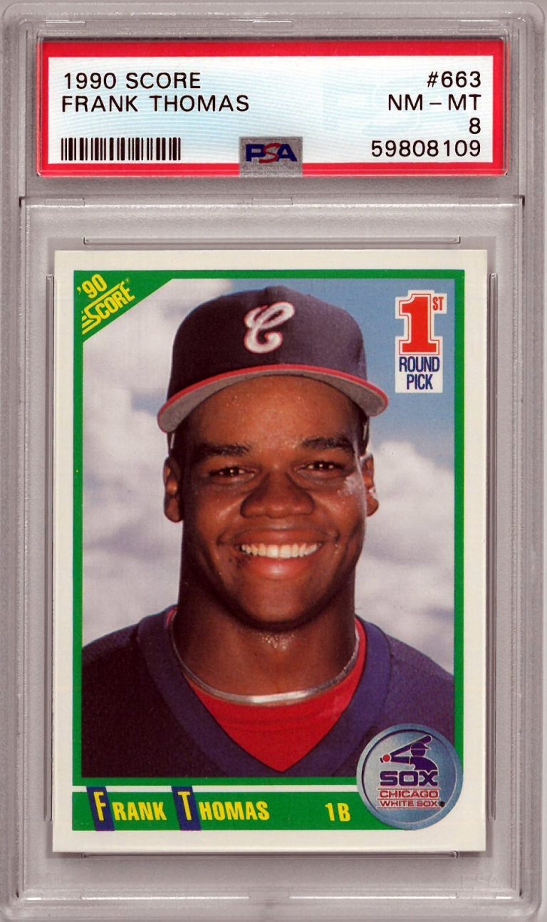 Frank Thomas 1990 Score Baseball Rookie Card (RC) #663- PSA Graded 8 NM-MT