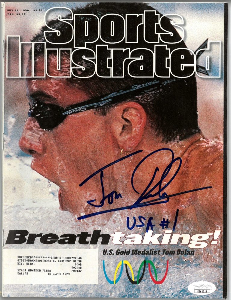 Tom Dolan signed Sports Illustrated Magazine 7/29/1996 USA #1 Olympic Gold - JSA