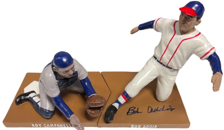 Bob Addis Signed Call Heard Round The World 2013 Hartland Statue 2-Piece Set-NIB