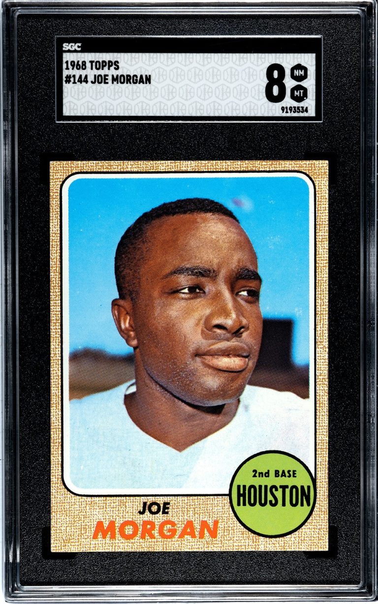 Joe Morgan 1968 Topps Baseball Card #144- SGC Graded 8 NM-MT (Houston Astros)