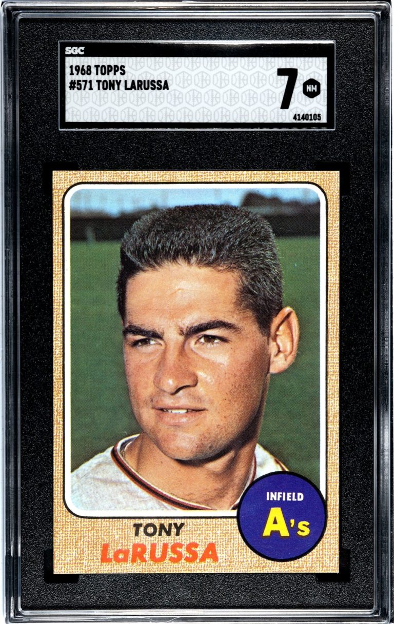 Tony La Russa 1968 Topps Baseball Card #571- SGC Graded 7 NM (Oakland A's/HOF)