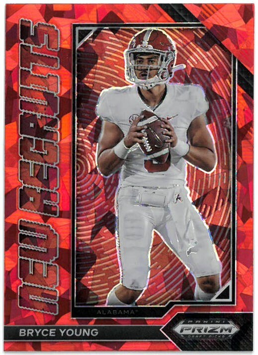 Bryce Young 2023 Panini Prizm DP Red Cracked Ice New Recruits Rookie Card #NR-1
