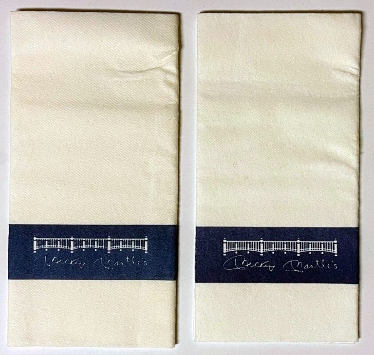 Mickey Mantle's Restaurant & Sports Bar Dinner Napkins (Pair-2 / 4.25”x9”)