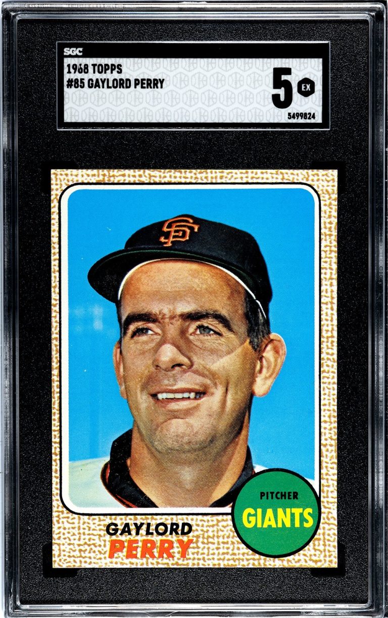Gaylord Perry 1968 Topps Baseball Card #85- SGC Graded 5 EX (San Francisco Giant