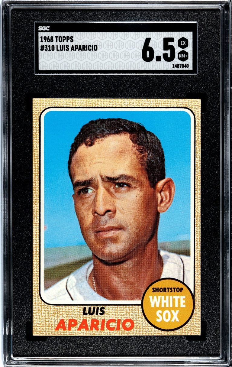 Luis Aparicio 1968 Topps Card #310- SGC Graded 6.5 EX-NM+ (Chicago White Sox)