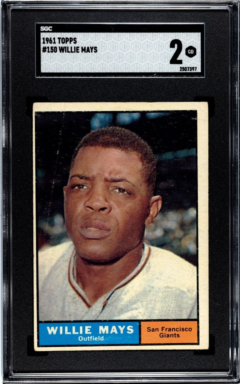 Willie Mays 1961 Topps Baseball Card #150- SGC Graded 2 GD -San Francisco Giants