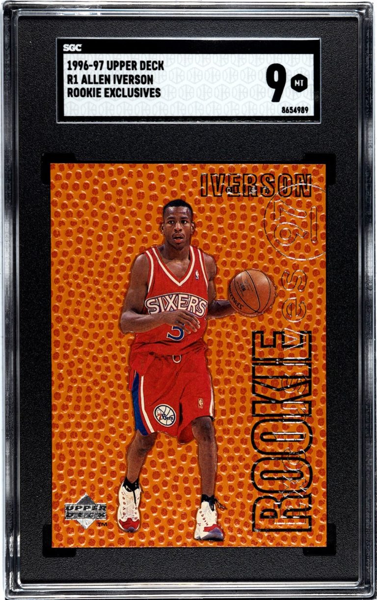 Allen Iverson 1996-97 Upper Deck Rookie Exclusives Card (RC) - SGC Graded 9 Mint