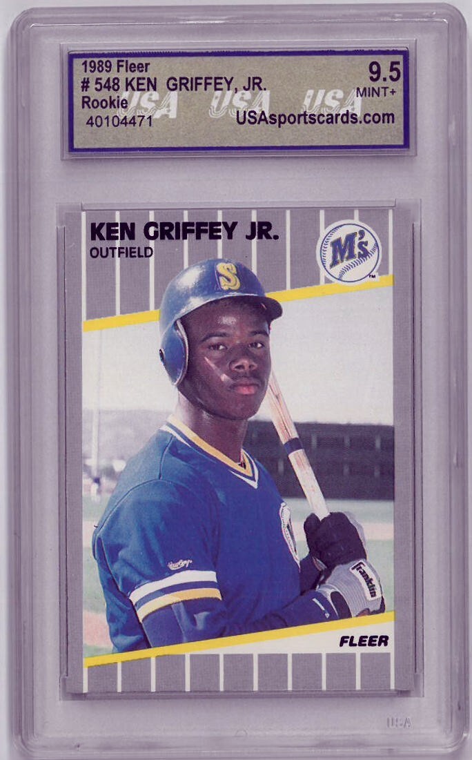Ken Griffey Jr. 1989 Fleer Rookie Card (RC) #548- USA Graded 9.5 Mint+