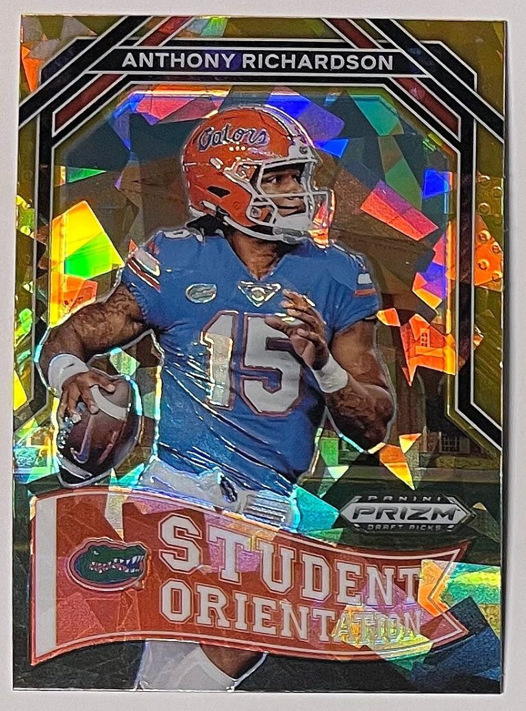 Anthony Richardson 2023 Prizm Gold Cracked Ice Student Orientation RC Card #SO-4
