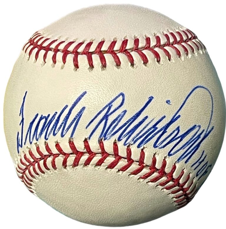 Frank Robinson signed Official Rawlings Major League Baseball  w/ HOF 82- COA