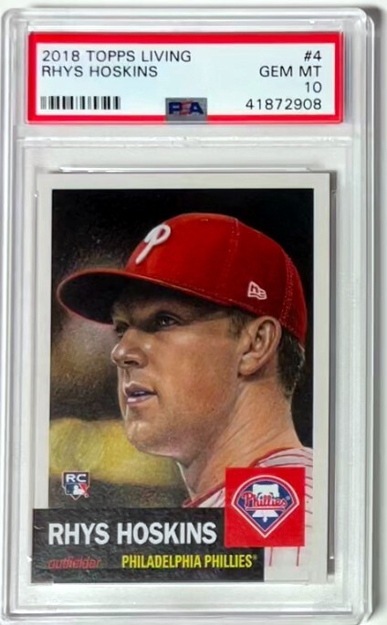 Rhys Hoskins 2018 Topps Living Baseball Rookie Card #4- PSA Graded 10 Gem Mint
