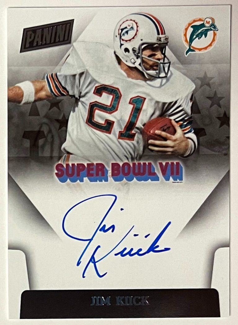 Jim Kiick signed 2015 Panini On Card Auto #SBVII-JK (Miami Dolphins)