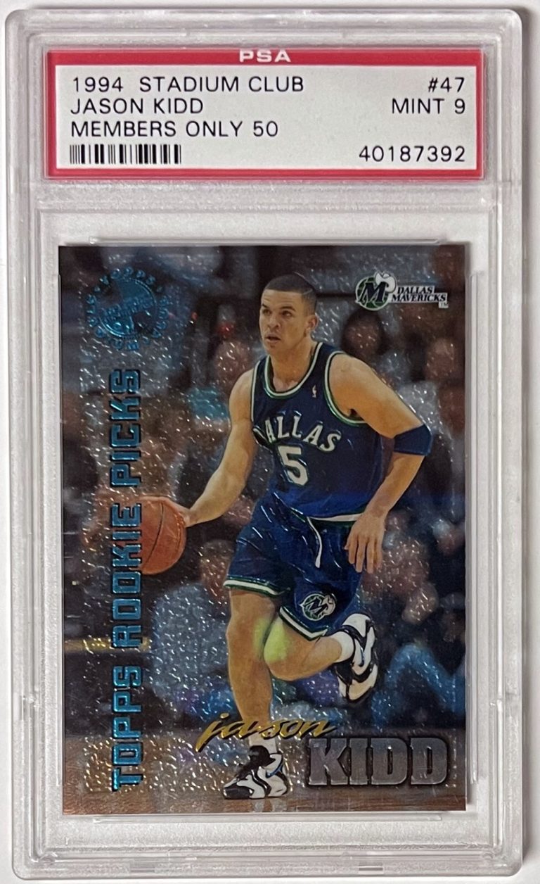 Jason Kidd 1994-95 Topps Stadium Club Members Only 50 Rookie Card- PSA Graded 9