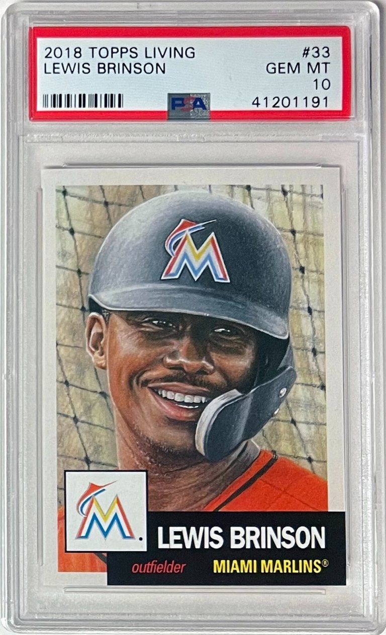 Lewis Brinson 2018 Topps Living Baseball Card #33 Marlins-PSA Graded 10 Gem Mint
