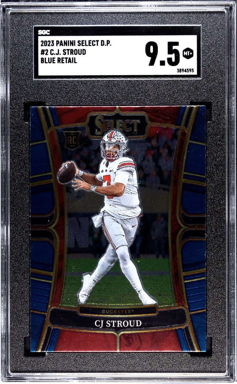 CJ/C.J. Stroud 2023 Panini Select DP Blue Retail RC Card #2- SGC Graded 9.5 MT+