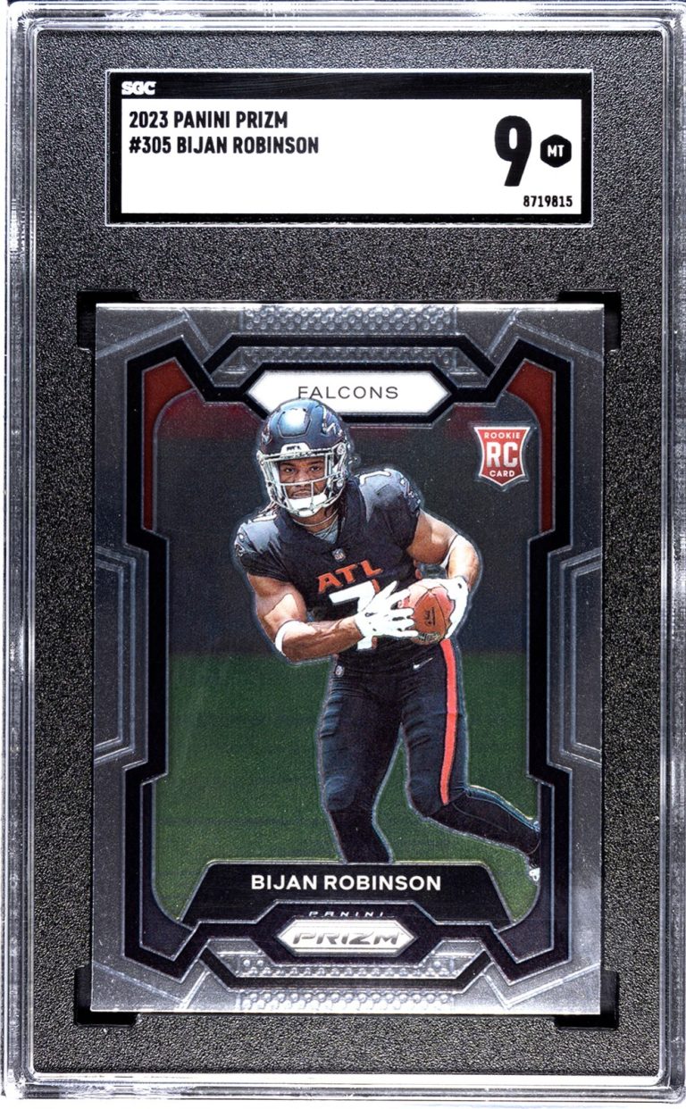 Bijan Robinson 2023 Panini Prizm Rookie Card (RC) #305- SGC Graded 9 Mint