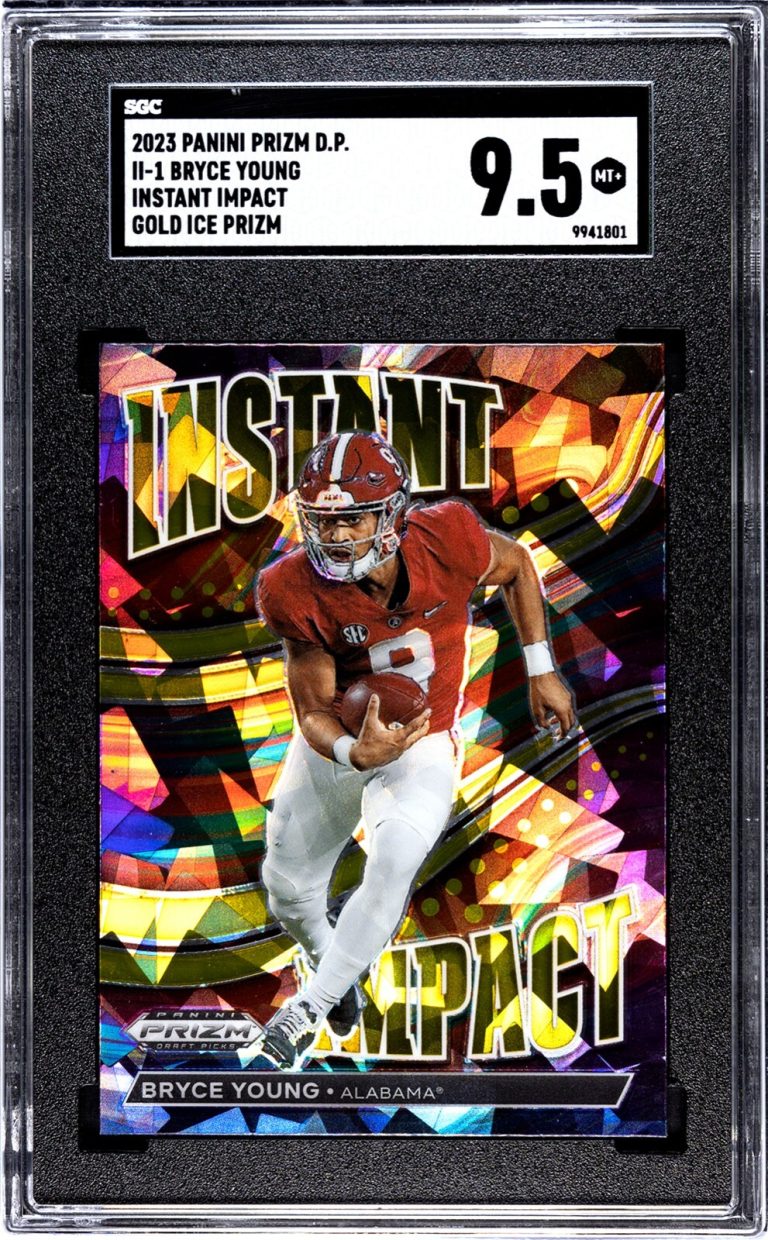 Bryce Young 2023 Panini Prizm DP II Gold Ice Rookie Card- SGC Graded 9.5 Mint+