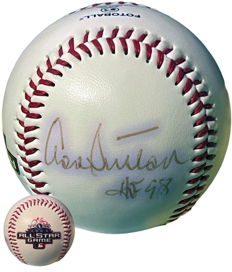 Don Sutton signed 2003 MLB All Star Game Fotoball HOF 98 imperfect- COA