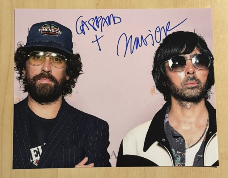 JUSTICE DJ GROUP SIGNED AUTOGRAPHED 8x10 PHOTO DJ EDM STARS RARE GASPARD COA