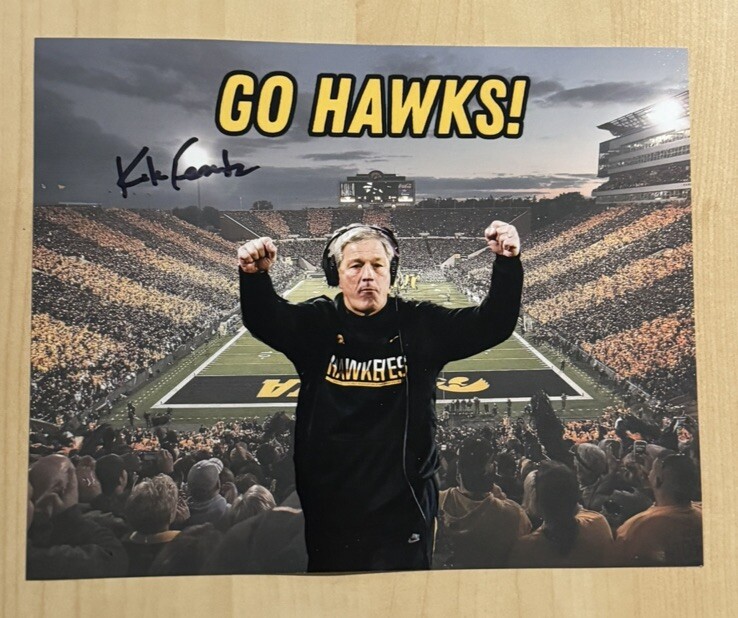 KIRK FERENTZ HAND SIGNED 8x10 PHOTO IOWA HAWKEYES FOOTBALL HEAD COACH COA