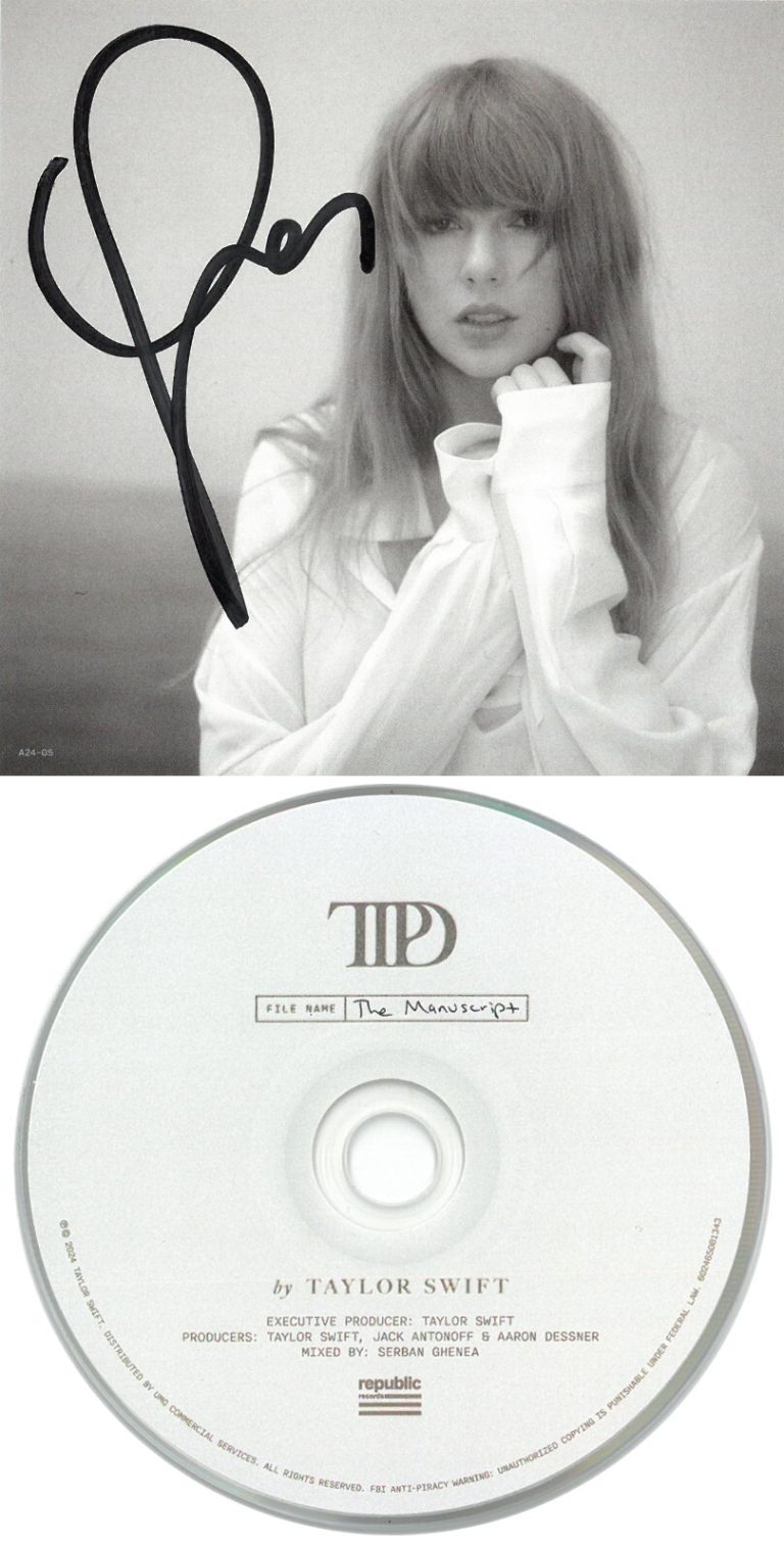 Taylor Swift signed 2024 The Tortured Poets Department Art Card w/CD & Case