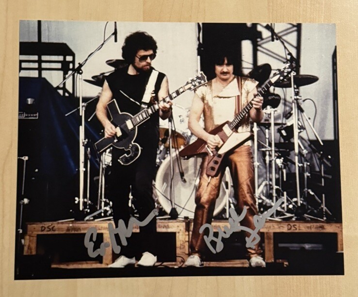 BUCK DHARMA & ERIC BLOOM SIGNED 8x10 PHOTO AUTOGRAPHED BLUE OYSTER CULT COA