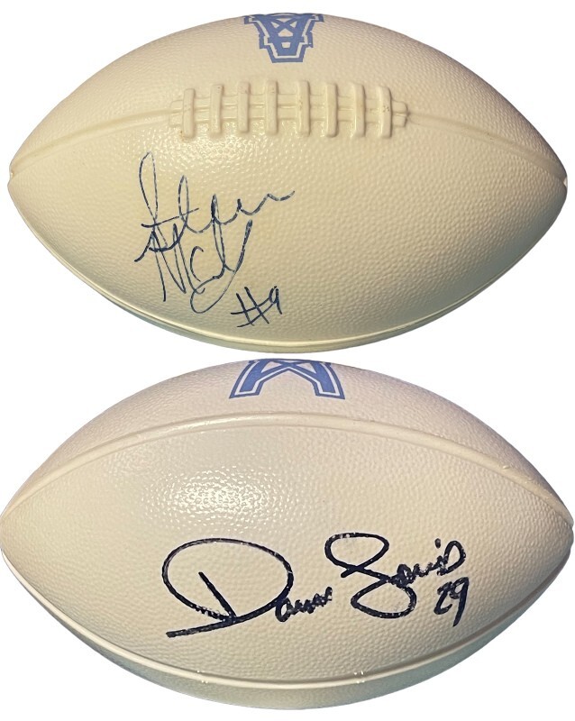 Steve McNair/Darryll Lewis Dual Signed Oilers 5” Mini Plastic Football- Beckett