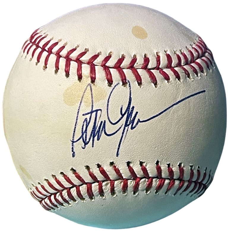Peter Gammons signed Official Rawlings Major League Baseball tone spots- COA