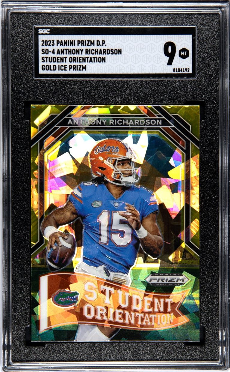 Anthony Richardson 2023 Panini Prizm DP SO Gold Ice Rookie Card- SGC Graded 9 MT