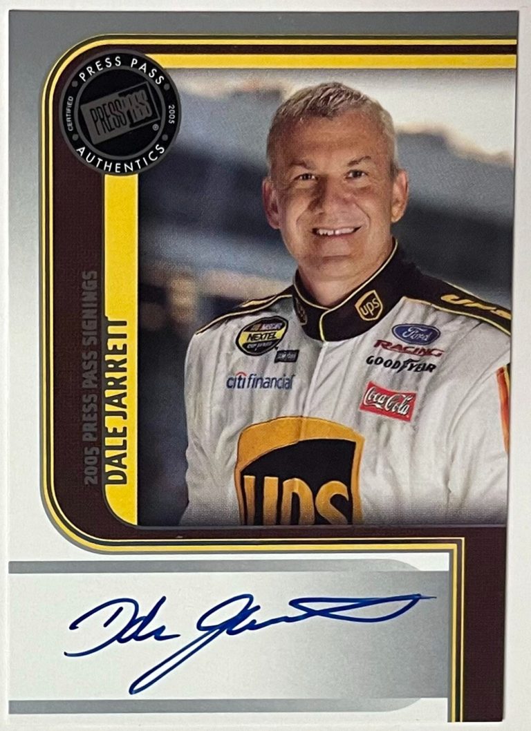 Dale Jarrett signed 2005 Press Pass Signings UPS Racing NASCAR On Card Auto