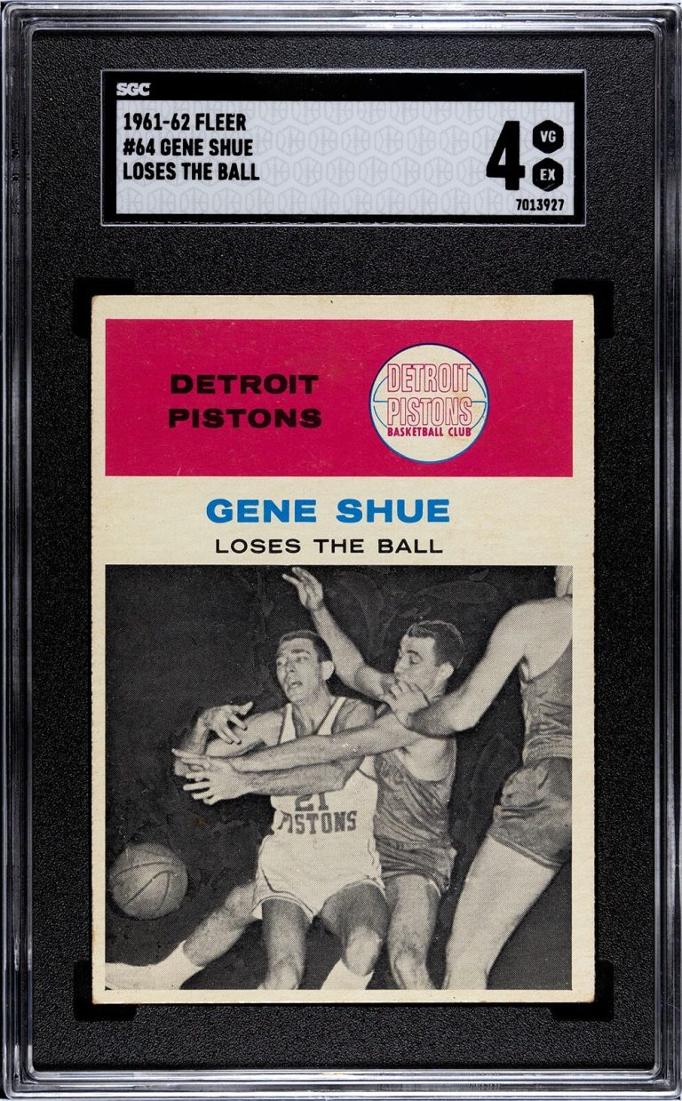 Gene Shue 1961-62 Fleer Loses the Ball Card #64- SGC Graded 4 VG-EX