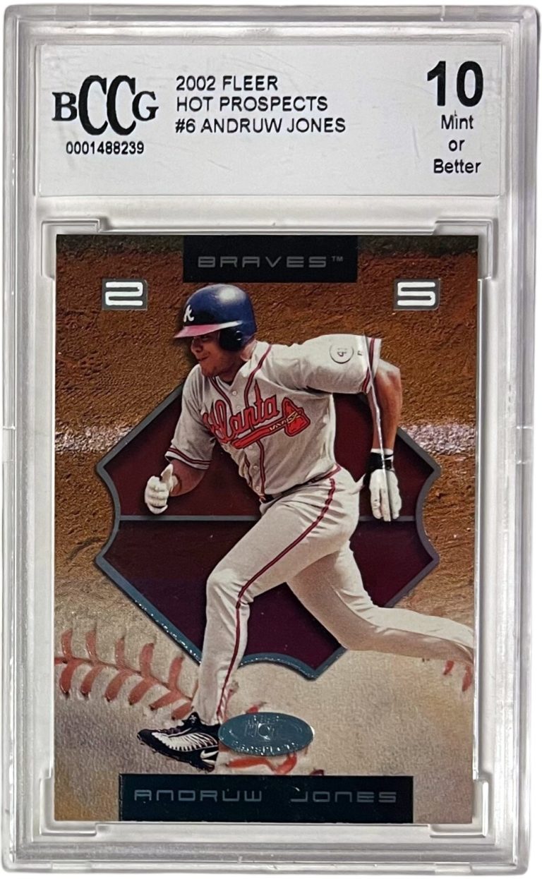Andruw Jones 2002 Fleer Hot Prospects Rookie Card (RC) #6- BCCG Graded 10 Mint