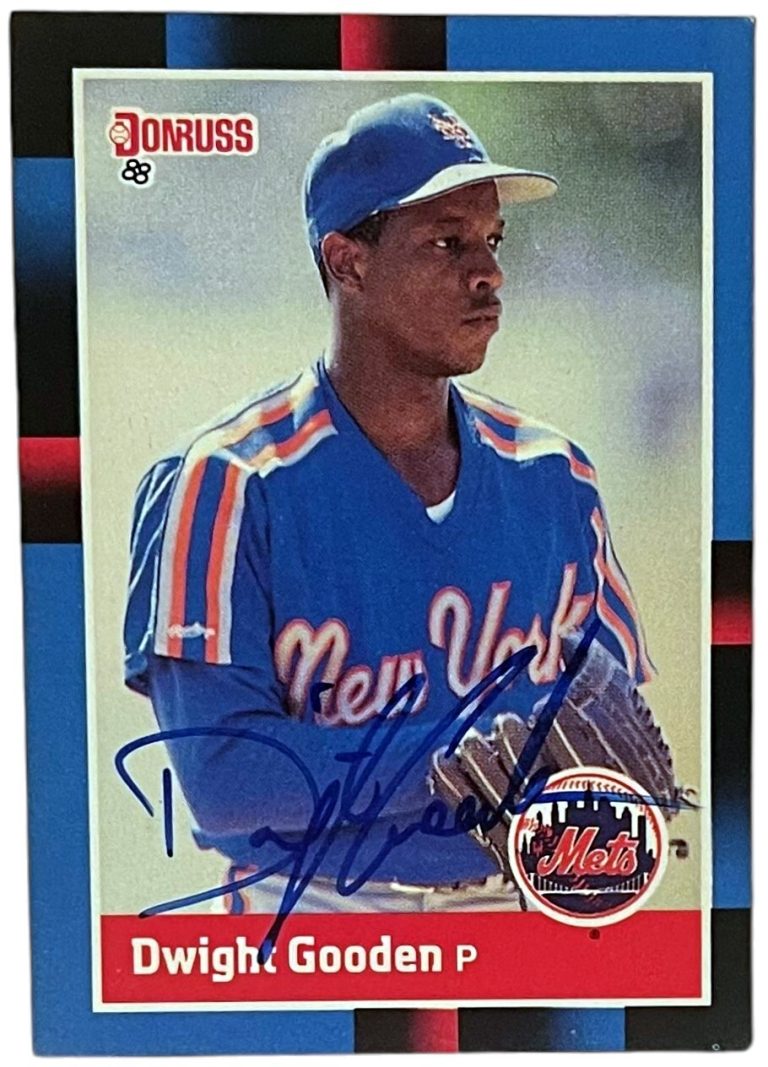 Doc/Dwight Gooden signed 1988 Donruss On Card Auto #69- COA (Mets/4XAS/85CY)