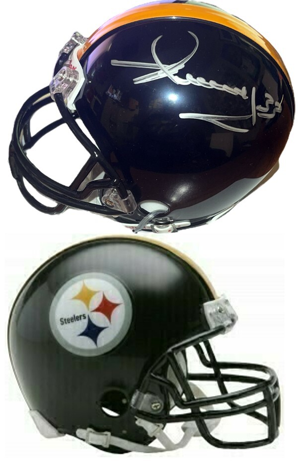 Merril Hoge signed Pittsburgh Steelers Riddell Mini Helmet #33- COA